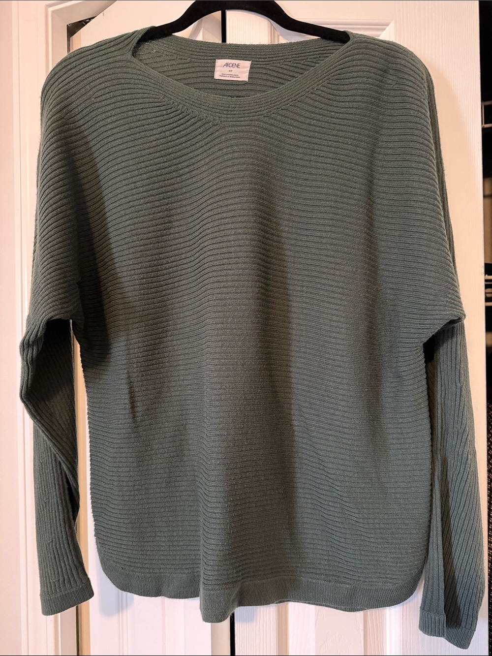 Ardene Sage Green Ribbed Crewneck Sweater